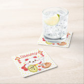 Kawaii Oriental Lucky Cat Rechteckiger Pappuntersetzer (Vor Ort)