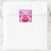Kawaii-Oster-Sticker Quadratischer Aufkleber (Tasche)