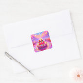 Kawaii-Oster-Sticker Quadratischer Aufkleber (Umschlag)