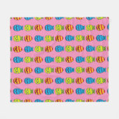 Kawaii Ostereier mit Ribbons Fleecedecke (Vorderseite (Horizontal))