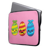Kawaii Ostereier mit Ribbons Laptopschutzhülle (Vorderseite Links)