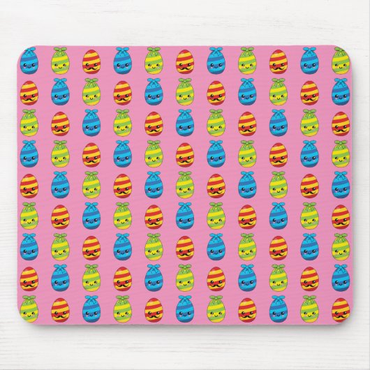 Kawaii Ostereier mit Ribbons Mousepad (Vorne)