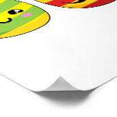 Kawaii Ostereier mit Ribbons Poster (Ecke)