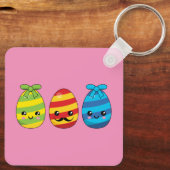Kawaii Ostereier mit Ribbons Schlüsselanhänger (Rückseite)