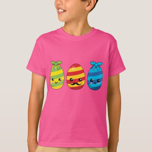 Kawaii Ostereier mit Ribbons T-Shirt (Vorderseite)