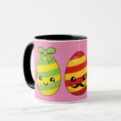 Kawaii Ostereier mit Ribbons Tasse (Vorderseite Links)