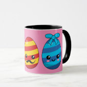 Kawaii Ostereier mit Ribbons Tasse (VorderseiteRechts)