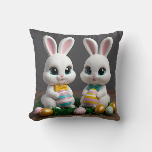 Kawaii Osterhase - Niedlich Big Mit Augen Sonnende Kissen