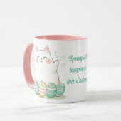 Kawaii Osterkatze Tasse Niedliche Küche & bunte Ei (Vorderseite Links)