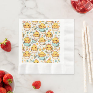 Kawaii-Osterküken-Servietten – Süßes Baby-Küken Serviette