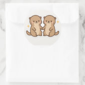 Kawaii Otters Holding Hands Sticker (Tasche)