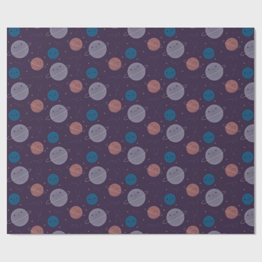 Kawaii Outer Space Geschenkpapier (Flach)