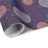 Kawaii Outer Space Geschenkpapier (Rolleneckpunkt)