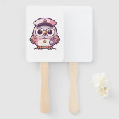 Kawaii Owl als Krankenschwester Fächer (Vorne und Hinten)