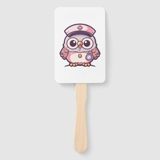 Kawaii Owl als Krankenschwester Fächer (Vorderseite)