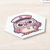 Kawaii Owl als Krankenschwester Untersetzer (angewinkelt)