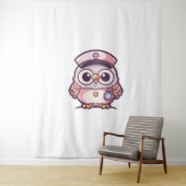 Kawaii Owl als Krankenschwester Wandteppich (Beispiel)