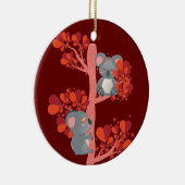 Kawaii-Paar Koalas mit Herz-Baum Keramik Ornament (Rechts)