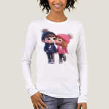 Kawaii-Paar-Mode, Ästhetisches Langarm-Shirt