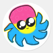 Kawaii Pan Pride Tintenfisch Aufkleber (Vorderseite)