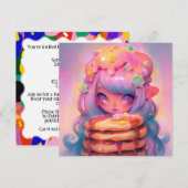 Kawaii Pancake Fairy Birthday Party Einladung (Vorne/Hinten)