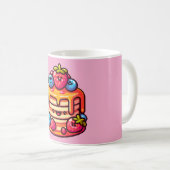 Kawaii Pancake Frühstück Niedliches Design Kaffeetasse (VorderseiteRechts)