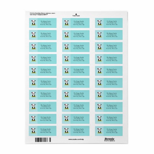 Kawaii Panda Address Labels (Vorne)