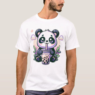Kawaii Panda Anime Boba Drink Blase T-Shirt