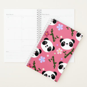 Kawaii Panda auf Pink Planer