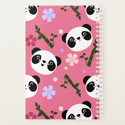 Kawaii Panda auf Pink Planer (Rückseite)