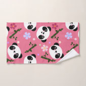 Kawaii Panda auf Rosa Badhandtuch Set (Handtuch)