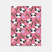 Kawaii Panda auf Rosa Fleecedecke (Vorderseite)