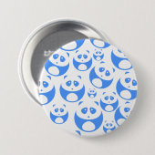 Kawaii Panda Baby Blue and White Pattern Button (Vorne & Hinten)