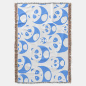 Kawaii Panda Baby Blue and White Pattern Decke (Vorderseite Vertikal)