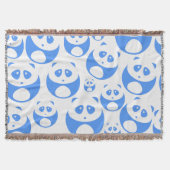 Kawaii Panda Baby Blue and White Pattern Decke (Vorderseite)