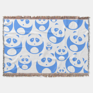 Kawaii Panda Baby Blue and White Pattern Decke