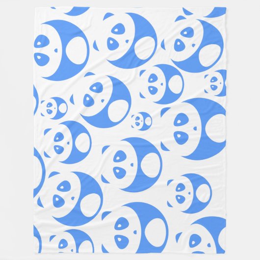 Kawaii Panda Baby Blue and White Pattern Fleecedecke (Vorderseite)