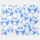 Kawaii Panda Baby Blue and White Pattern Fleecedecke (Vorderseite (Horizontal))