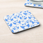 Kawaii Panda Baby Blue and White Pattern Getränkeuntersetzer (Linke Seite)