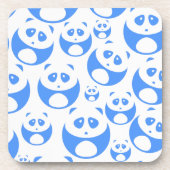 Kawaii Panda Baby Blue and White Pattern Getränkeuntersetzer (Vorderseite)