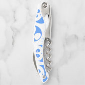 Kawaii Panda Baby Blue and White Pattern Kellnermesser (Rückseite)