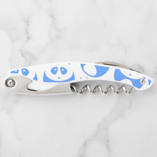Kawaii Panda Baby Blue and White Pattern Kellnermesser (Vorderseite)