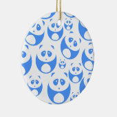 Kawaii Panda Baby Blue and White Pattern Keramik Ornament (Rechts)