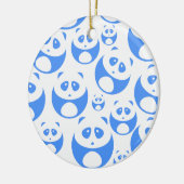 Kawaii Panda Baby Blue and White Pattern Keramik Ornament (Links)
