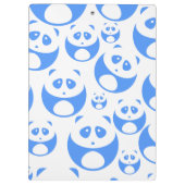 Kawaii Panda Baby Blue and White Pattern Klemmbrett (Rückseite)