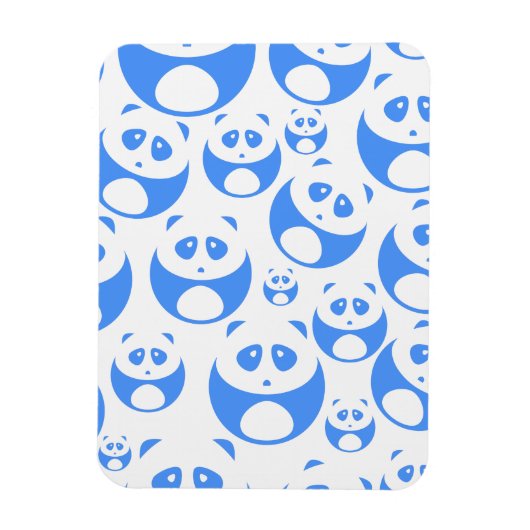 Kawaii Panda Baby Blue and White Pattern Magnet (Vertikal)