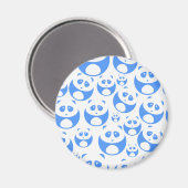 Kawaii Panda Baby Blue and White Pattern Magnet (Vorderseite/Rückseite)
