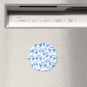 Kawaii Panda Baby Blue and White Pattern Magnet (In Situ (Geschirrspüler))
