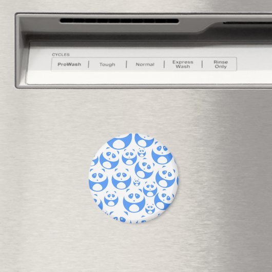 Kawaii Panda Baby Blue and White Pattern Magnet (In Situ (Geschirrspüler))