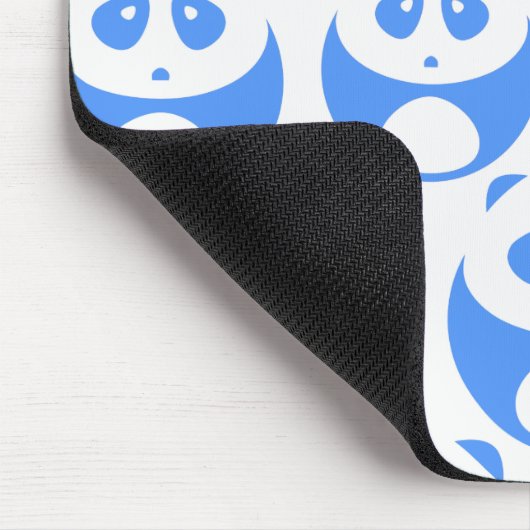 Kawaii Panda Baby Blue and White Pattern Mousepad (Ecke)